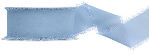 PartyDeco Chiffonband 4cm x 10m - weich & fließend - Stoffband zum Dekorieren Basteln oder Nähen - Dekoband für Hochzeitsdeko Weihnachtsdeko Tischdeko - Schleifenband Geschenkband - Blau