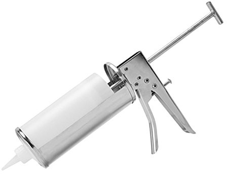 Stainless Steel Condiment Dispenser Gun Sauce Pump Bottle with Reusable Cartridge for Restaurant Home Kitchen