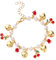 LEELOU Bel accessoire de bracelet de vocation pour femme avec cœur de cerise en 3D fraise et perles