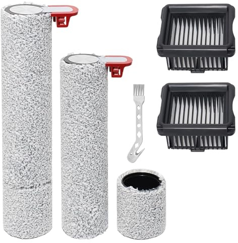 DianSung Brosse à rouleaux de pièces de rechange pour EUREKA NEW730 l'aspirateur humide et sec, rouleau de brosse 2 + 2 filtres + brosse de nettoyage