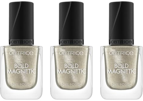 Catrice Bold Magnetic Nail Polish, Nr. 030, Gold, metallisch, vegan, ohne Mikroplastikpartikel, ohne Parfüm, ohne Parabene, 3er Pack (3x10.5ml)