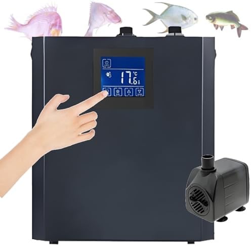 Quixnova 300L/500L Aquarium-Kühler – Touch-/Fernbedienungs-Wasserkühler mit einzelner leiser Kühlung – Kühlgerät für Aquarien, Aquarien, für Wasserpflanzen, Quallen, Korallen, Garnelen 500L