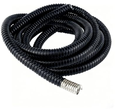 PVC Coated Liquid-Tight 304 Steel Flexible Metal Conduit for Industrial, Home Cables Management, Wiring and Protection(ID 20mm,3 Meters)