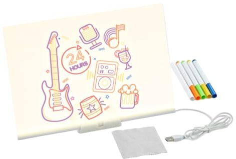 Planche à dessin lumineuse à DEL – Portable et effaçable – Tablette de peinture phosphorescente pour enfants – Tableau d'art à DEL en acrylique pour salle de classe, maternelle, maison | Apprentissage