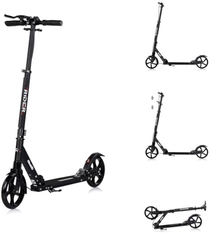 Chipolino Kinderroller Rider PU-Räder klappbar Stoßdämpfer höhenverstellbar schwarz
