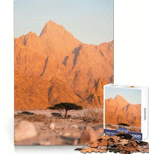 A Tree in Desert Teenagers 1000 Piece Jigsaw Puzzle Brain Teaser Bright Print Family Pastime Xmas Present (50x75cm)