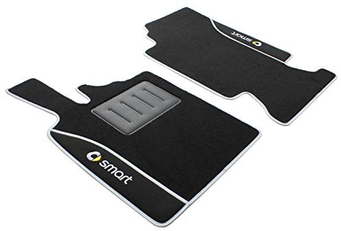 Il Tappeto Auto Fußmatten für Smart ForTwo W451, Baujahr 2007-2014, bunt bestickt ND silber / schwarz