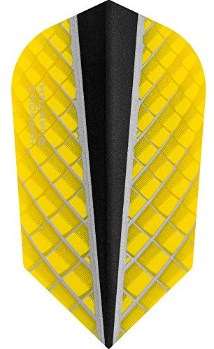 HARROWS Quantum X Dart Flights, 100 Micron – Slim – 3D Effekt – Gelb – 1 Set (3)