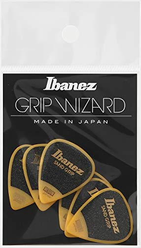IBANEZ Grip Wizard Series Sand Grip Flat Pick - gelb 6 Stück (PPA14MSG-YE)