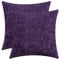 CaliTime Gemütliche Kissenbezüge für Couch, Sofa, Heimdekoration, einfarbig, weiches Chenille, 50 x 50 cm, Pflaumenviolett, 2 Stück