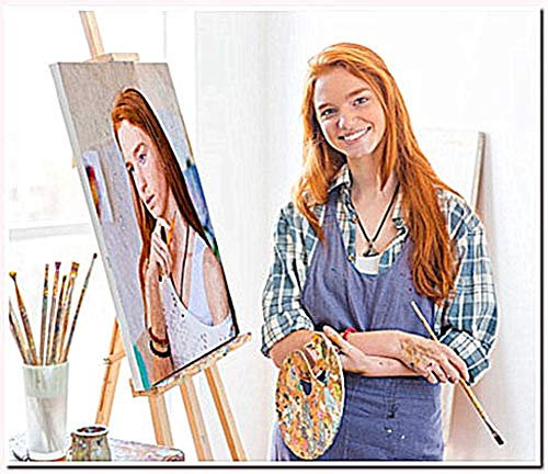 YEESAM ART DIY Peinture Numéro Adulte Enfant - peinture numérique femme animaux fleur paysage lion 40x50 cm Peinture par Numero, Paint by Numbers Cadeaux de noël (Avec Cadre, 16x20)