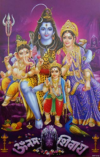 India Crafts Lord Shiva Family/Hindu-Gott Poster – Nachdruck auf Papier (ungerahmt: Größe 25,4 x 40,6 cm)