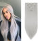 Cybelleza Clip in Extensions 8 Teile Set Haarteil Haarverlängerung Glatt Haarverdichtung wie Echthaar Kunsthaare Haare Voluminös Hitzebeständig Lang, Hellgrau