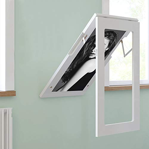 MENG Wandtisch Weiß Wandklapptisch Küchentisch Esstisch Klapptisch for Wohnzimmer/Küche/Werkbank, Unsichtbarer, Platzsparender