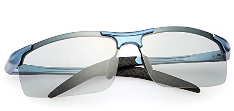 YIMI Herren Photochromatisch Sportbrille Polarisiert Rechteckig Sonnenbrille Al-Mg Metallrahmen Fahrer Anti Reflexbeschichtung 100% UVA UVB Schutz für Golf, Angeln, Autofahren, Outdoor