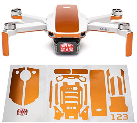 Wrapgrade Skin Sticker Set Kompatibel mit DJI Mini 2 | Akzentfarbe (BUTTERFLY COPPER)