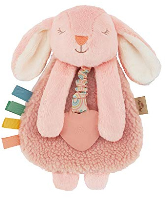 Itzy Ritzy Lovey Including Teether, Teething Relief, 0+ Months (Pink Bunny)