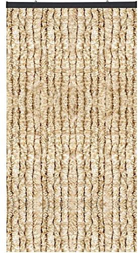 Bestlivings Flauschvorhang in Sondergröße - Türvorhang Breite: 120cm - Länge: 275cm, Beige Meliert