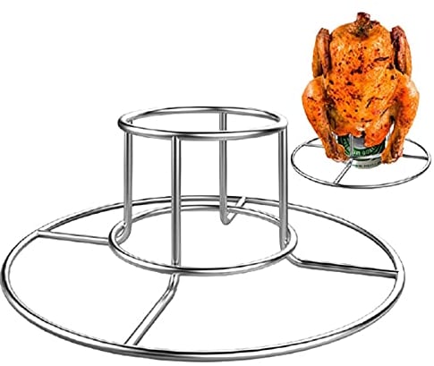 Fiacvrs Beer Can Chicken Holder, Rib Rack For Smoking, BBQ Chicken Rack Smoker Stand Bbq Tool Grill Stainless Steel Holder For Outdooor Indoor Cooking Grill(size:7.5x2.8inch)