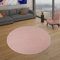 TT Home Wohnzimmer Teppich Kurzflor Unifarbendes Design Modern Und Zeitlos, Farbe: Rose, Größe:Ø 120 cm Rund