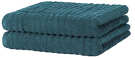 Merana Oslo Handtuch Set | schnelltrocknend, weich & fusselfrei | Frottier Luxus Qualität | 100% Baumwolle Frottee | Oeko-TEX | 590 GSM | Badetuch & Duschtuch | Petrol Grün (2 x Duschtücher 70x140cm)