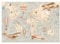 WallArena Papier Peint Intissé Chambre Enfant Carte du monde Animaux - Colle Incluse - Papier Peint Panoramique Pour Chambre de Bébé Prêt à Poser - Photo Non Tissé Muraux Trompe l'oeil (208x146 cm)