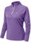 YSENTO Damen Laufshirt Langarm Sportshirt Schnelltrocknend Atmungsaktiv Yoga Gym Funktionsshirt mit 1/4 Reißverschluss(Violett,XL)