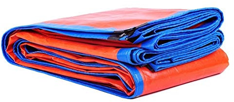 Tuklye Abdeckplane Verdickung PE-Plastikplane Sonnenschutztuch Kältebeständig Einfach zu Falten - 0,35 mm, 180 g/m², Blaue Orange Qualitätsabdeckung Plane (Size : 10x12m)