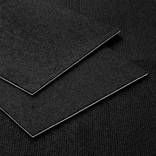 Decotalk Carpet Tiles with Padding Attached Black