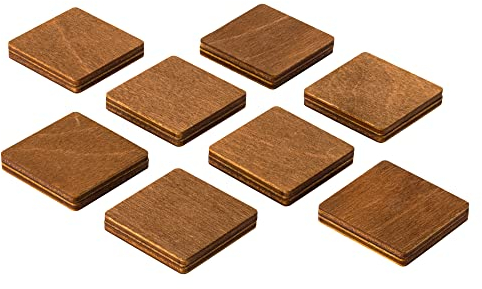 Magneti da frigorifero in legno, Magneti decorativi, Calamite per Ufficio, Magneti frigo Quadrato. Marrone grandi dimensioni