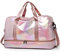 ZIOSINM Borsone da Viaggio Donna con Scomparto per Scarpe, 40L Borsone Palestra Donna Impermeabile Elegante con Scomparto Umido, Borsa da Viaggio, Borsa Parto Ospedale Mamma (Rosa)
