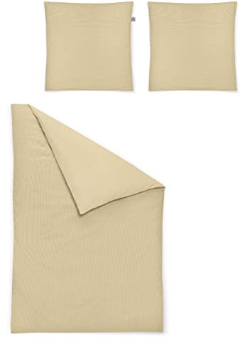 Irisette Mako-Satin Bettwäsche-Garnitur Dina Florenz 8466 Farbe gold-40 Größe 140x200 + 90x70 cm