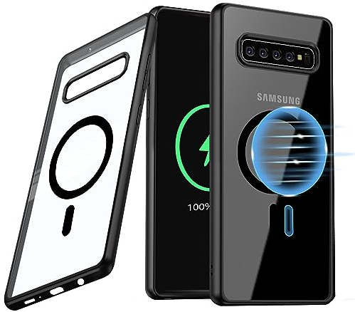 Guizzcg für Samsung Galaxy S10e Hülle,Kompatibel mit MagSafe - Slim Handyhülle Clear Case stoßfest sturzsicher Schutzhülle - Schwarz