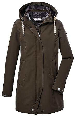 G.I.G.A. DX Damen Softshellparka/Outdoorjacke mit Kapuze GW 19 WMN SFTSHLL PRK, grünanthrazit, 38, 39842-000