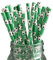 Berto Paper Straws 25pcs, Biodegradable Recyclable Drinking Straws for Wedding | Birthday Party Straws for Cocktail, Holiday, Coffee, Soda, Baby Shower Suppliers. (Green with Football)