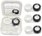JZK 4X Contact Lens case with Transparent Cap, and 1x Contact Lens Holder case Box with Mirror, Solution Bottle, applicator and Tweezers, Portable Contact Lens Travel kit