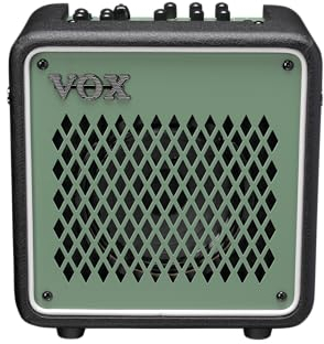 VOX - Mini Go 10 Olive Green, Combo Verstärker für Gitarre und Stimme Serie Transistor Effekte, 10 W Leistung, Lautsprecher von 6,5 Zoll bis 16 Ohm, Farbe Olivgrün