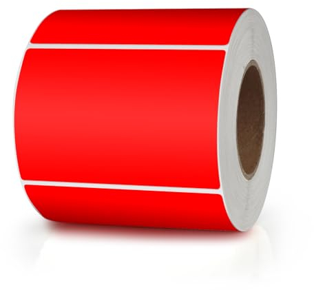 Meitaat Rot Rechteckig Aufkleber 76 x 50MM Farbkodierung Selbstklebend Etiketten Umzug Rolle Ablösbar 500 Stück