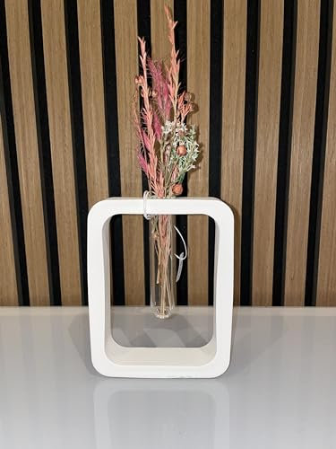 Eckige Vase/Raysin/Trockenblumen