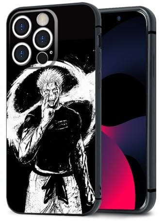 HWLHJJ JJK Satoru Gojo Cool Exclusive Manga Mobile Phone Case Made of Silicone, Anime Protective Case with Black Frame for iPhone 14 Pro