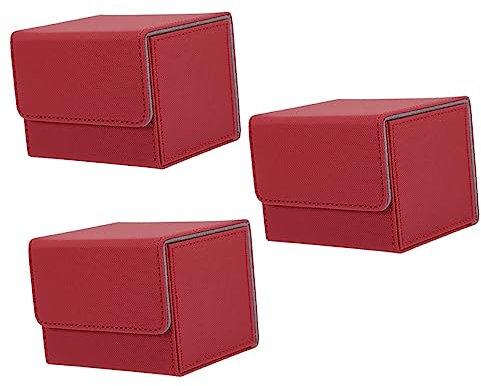 Abaodam 3stücke Leder Karten Aufbewahrungsbox Praktische Box Für Spielkarten Große Kapazität Für Verschiedene Kartentypen Für Sammler Und Vielseitige Nutzung Für Spiele Und Kleine
