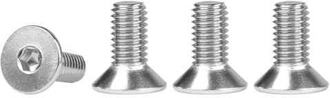 FOMGIIN Viti a Testa Svasata M5x12mm, 50 Pezzi Viti a Esagono Incassato Argento in Acciaio Inox 304, Viti a Brugola Filettatura Completa A2 V2A Antiruggine Secondo Norma DIN 7991 / ISO 10642