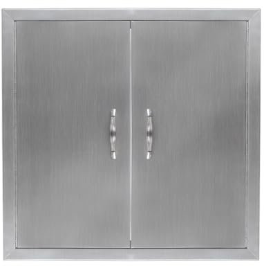 Puertas de cocina al aire libre, puerta de acceso para barbacoa de 24 pulgadas de ancho x 24 pulgadas de alto, puertas de barbacoa de acero inoxidable 304 para cocina interior/exterior, gabinete al