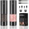Electric Salt and Pepper Grinder Set,Haomacro USB Rechargeable Pepper Mill Salt Grinder,Pepper Grinder with Adjustable Coarseness,Refillable Salt and Pepper (Stainless Steel - Black)
