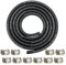 YGQ 10mm Tuyau de carburant tressé de 9mm 9.5mm 3/8 Tuyau D'essence 2,4M avec 10 colliers de serrage en caoutchouc tressé pour automobile, bateau, générateurs de bateaux