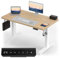Devoko Höhenverstellbarer Schreibtisch mit 2 Motoren，25mm Einteilige Tischplatte, 120x60 cm Mobiler Elektrisch Computertisch mit Kabel Management, Eiche - Perfekte Ergonomie für Dein Büro