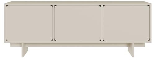 Selsey Wuwu Armoire TV Basse avec 3 Portes et Compartiments Push to Open 150 cm Gris Beige