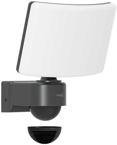 Oktaplex Cali LED Strahler mit Bewegungsmelder Außen 3000K warmweiß 2940 Lumen IP65 Außenstrahler anthrazit - mit Master Funktion