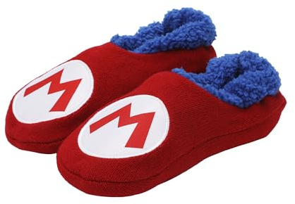 Bioworld Super Mario Bros Mario Patch Calzini Pantofola Rosso, Toppa Super Mario, Large