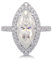 Wycian Ring Moissanite Damen, Ehering Weißgold Damen 18K Moissanit Weißgold 3Ctct 7X14mm Weiß Marquise-Form mit Kubischer Zirkonia 0.49CT Größe 57 (18.1)